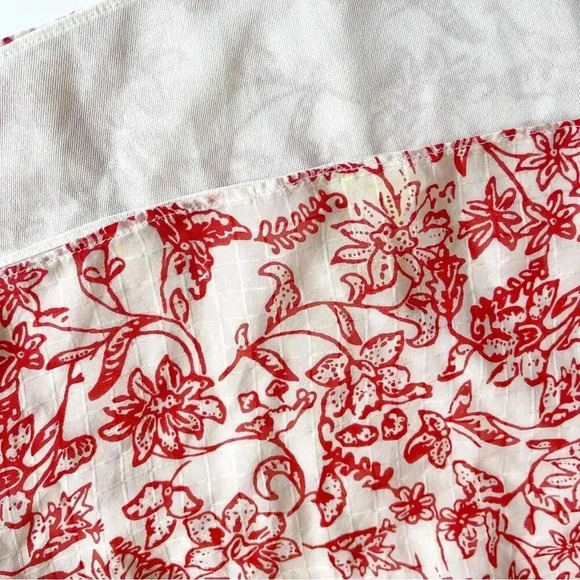 Parker Red and White Floral Exie Blouse Short Sleeve XL - Picture 9 of 11